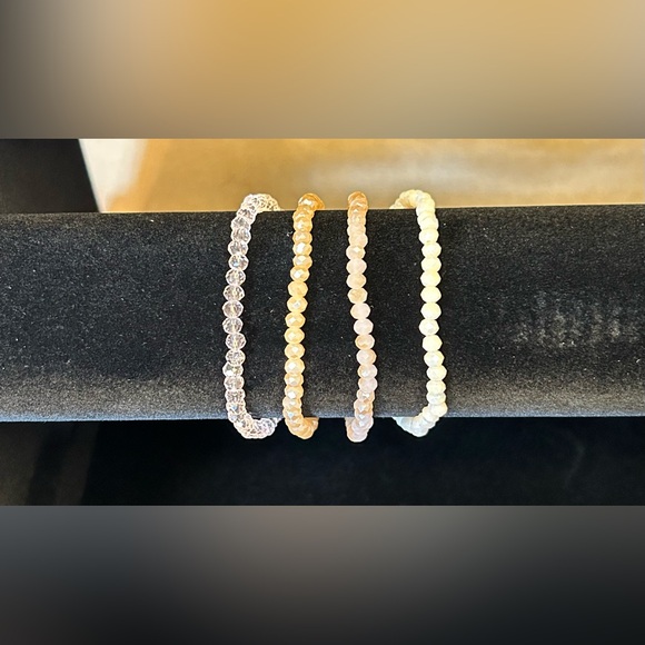 Pink Crystal Beaded Bracelet Bundle x4 | $30 - Picture 2 of 3